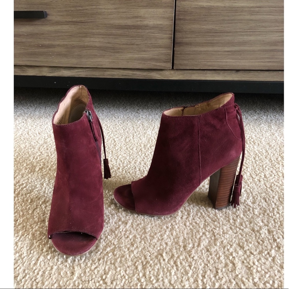 Peep toe booties
